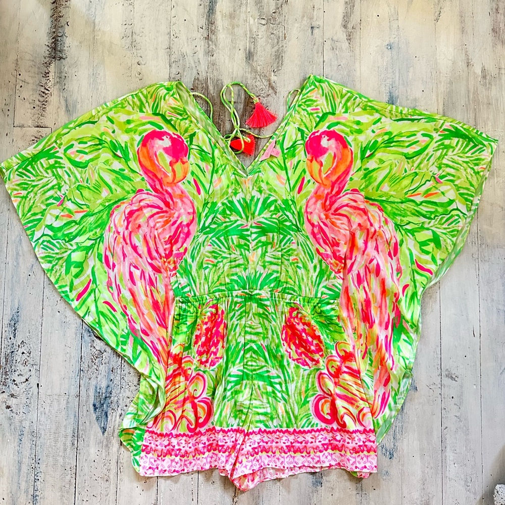 Lilly Pulitzer Flamingo Romper size medium